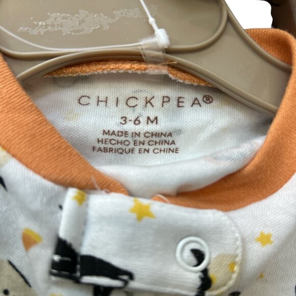 CHICK PEA Baby 3-6 Months Waffle Knit Footed Pajamas Halloween Unisex NWT - Picture 2 of 3
